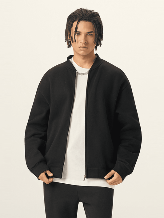 Apollo Black Fleece Zip-Up Baseball Jacket