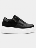 Apollo Moda Men's Altair Eclipse all-black elevating sneaker with side zipper, main product photo