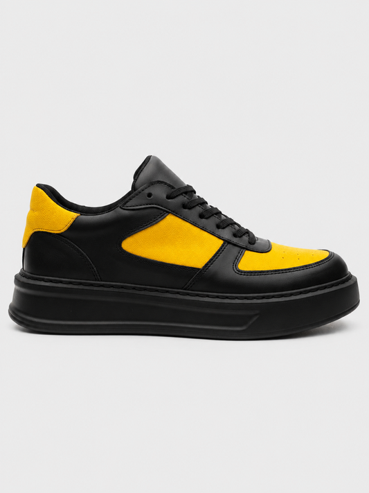 Apollo Moda Men's Artemis Solar black and yellow chunky sneaker, main product photo