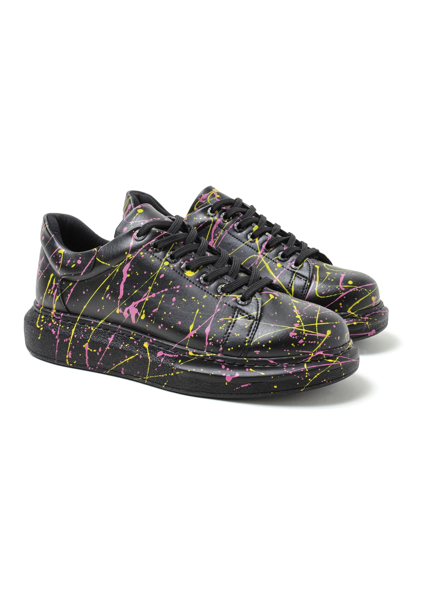 Stardust Rhythm hand-painted splatter sneaker by Apollo Moda, third angle