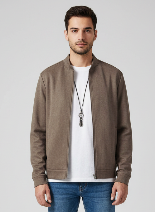 Men's Slim Fit Long Sleeve Knitted Jacket