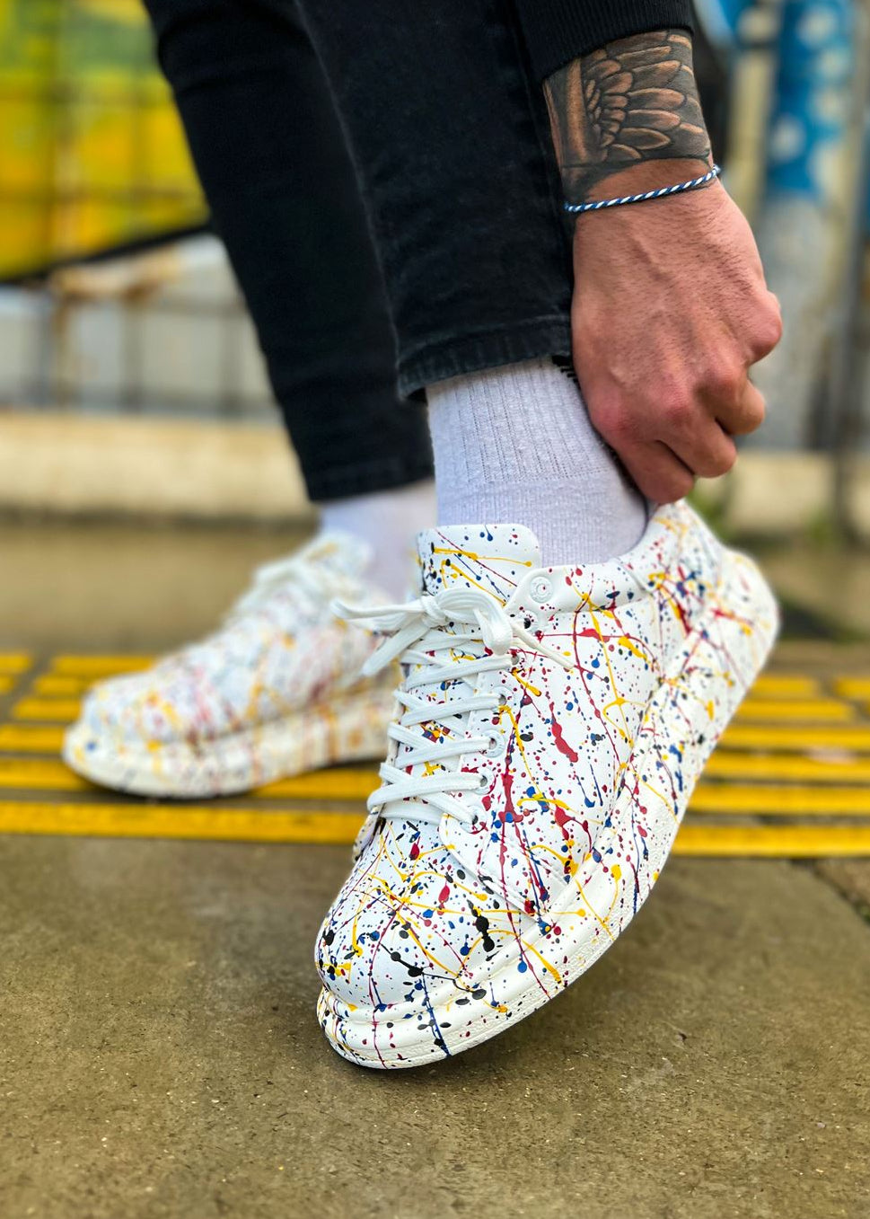 Men's Porto Motion hand-painted sneaker by Apollo Moda, seventh angle